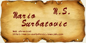Mario Šurbatović vizit kartica